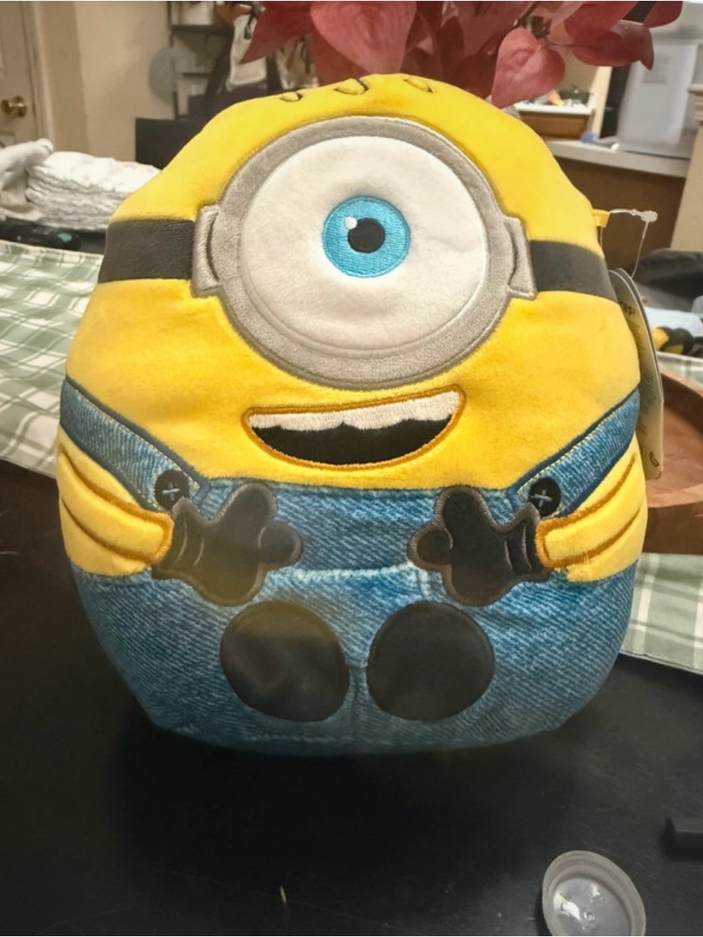Squishmallows Yellow Minion Plush Backpack with Blue Eye